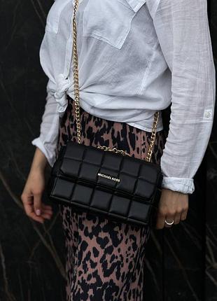 Женская сумка michael kors soho small quilted leather shoulder bag black