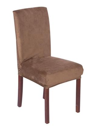 Чехлы накидки на стулья универсальные, натяжные чехлы на стулья стрейч 6 штук песочный