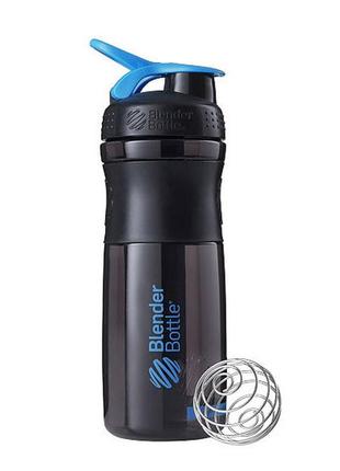 Пляшка шейкер спортивна універсальна для спортзалу blenderbottle 28oz/820ml black/cyan (original) ku-22