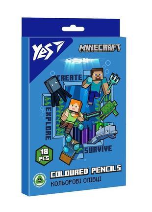 Карандаши цветные yes 18 цветов minecraft