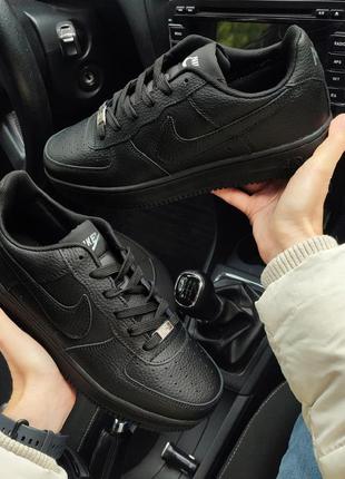 Чоловічі кросівки nike air force 1 black чорні2 фото