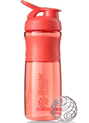Бутылка шейкер спортивная универсальная для спортзала blenderbottle 28oz/820ml coral (original) ku-22
