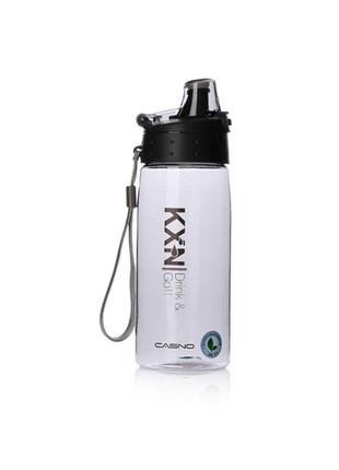 Пляшка спортивна для води пластикова для тренувань casno 580 мл kxn-1179 сіра ku-221 фото