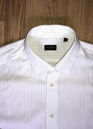 Valentino roma 17 43 брендовий люксова сорочка біла в смужку2 фото