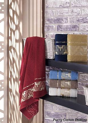 Махровий рушник pure cotton domino особа, лазня, сауна. в наявності забарвлення.
