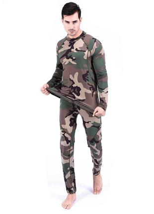 Термобелье мужское lesko a152 3xl camouflage green комплект эластичного белья для сохранения тепла5 фото