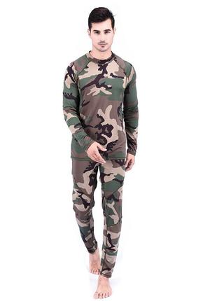 Термобелье мужское lesko a152 3xl camouflage green комплект эластичного белья для сохранения тепла6 фото