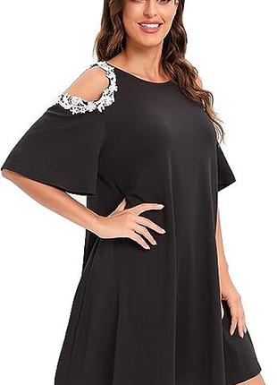 Шикарное платье с кружевом и открытыми плечами 24-26 размера