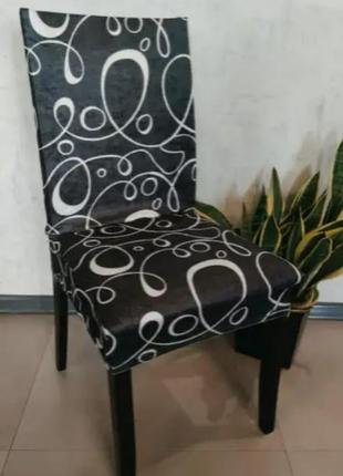 Готовые чехлы на стулья со спинкой стрейч турецкие, чехлы накидки на стулья универсальные велюровые