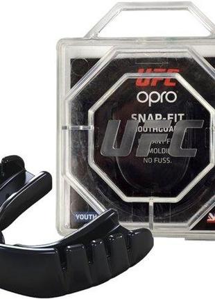 Капа для боксу захисна боксерський захист для єдиноборств opro junior snap-fit ufc hologram black  ku-22