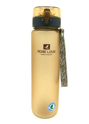 Бутылка спортивная для воды пластиковая для тренировок casno 1050 мл mx-5041 more love коричневая ku-22
