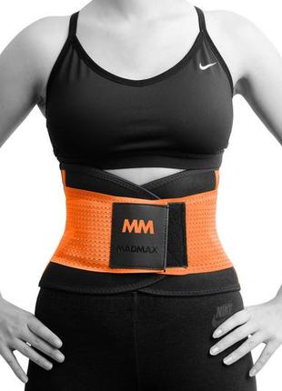 Пояс компрессионный для похудения и поддержки madmax mfa-277 slimming belt black/neon orange s ku-22