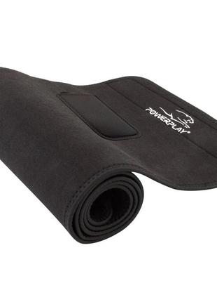Пояс для похудения тренировочный для занятий фитнесом powerplay 4301 (100*30 см) + карман для смартфона черный1 фото