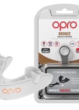 Капа для бокса защитная боксерская защита для единоборств opro bronze while ku-22