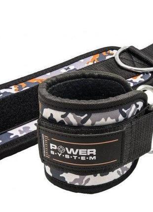 Манжети на щиколотку спортивні на липучці для виконання вправ power system ps-3470 ankle strap camo grey/black ku-22