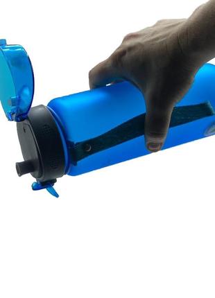 Пляшка спортивна для води пластикова для тренувань casno 850 мл kxn-1183 синя ku-224 фото