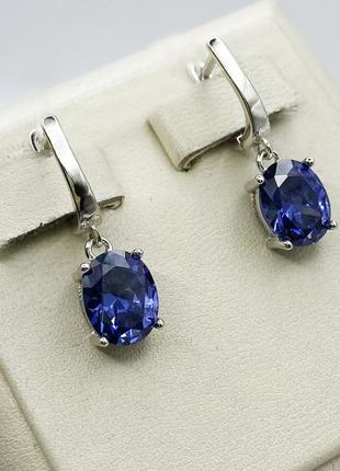 Сережки серебряные с танзанитом 5,12 г