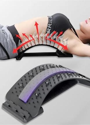 Тренажер мостик із прокладкою 3-рівневий масажер для спини та хребта back magic support1 фото