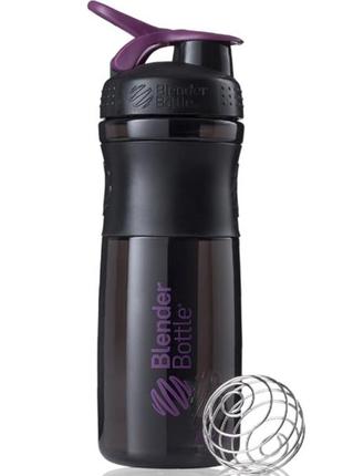 Бутылка шейкер спортивная универсальная для спортзала blenderbottle 28oz/820ml black/plum (original) ku-22