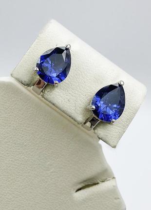 Сережки серебряные с танзанитом 3,96 г