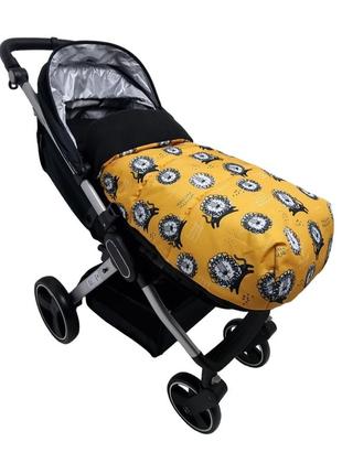 Конверт чохол на ніжки  від happy way  футмуф "комфорт"  розмір 100*50  жовтий з чорним принт лео