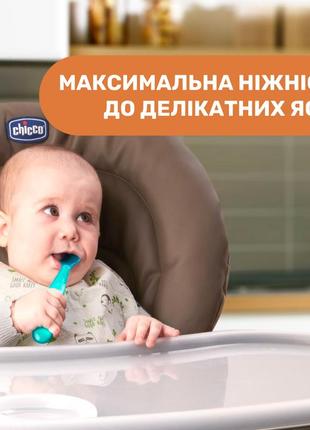 Дитяча м'яка силіконова ложка , 6м+ chicco, червона6 фото