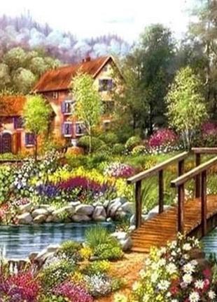 Набор алмазная мозаика вышивка каникулы у бабушки бабушкин дом на подрамнике полная 40х50 см