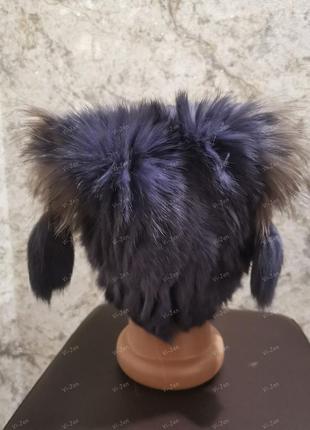 Меховая женская зимняя шапка  из кролика-шиншиллы5 фото