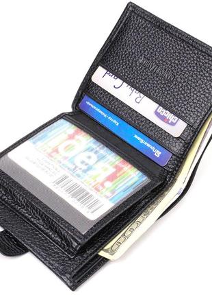 Красивый мужской бумажник из натуральной зернистой кожи canpellini 21730 черный5 фото