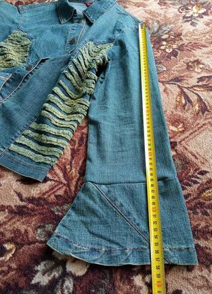 Женская одежда/ джинсовая куртка пиджак темно-зеленый/ 46/48 размер3 фото