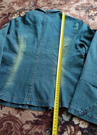 Женская одежда/ джинсовая куртка пиджак темно-зеленый/ 46/48 размер4 фото