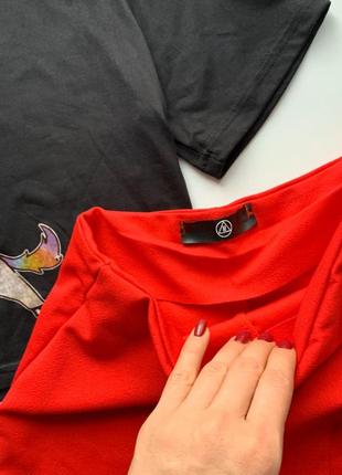 🩳божественные красные шорты-юбка/красные шорты высокая талия/высокие шорты🩳5 фото