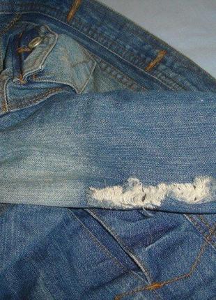 Куртка джинсовая размер 46 / 12 голубая рваная6 фото