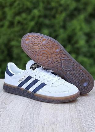 Мужские замшевые кроссовки adidas handball spezial white black / Мужское кроссовки, кеды ададас спелл