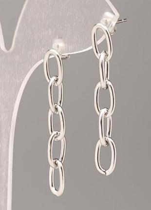 Серьги xuping гвоздики родиной цепи d-6,5мм l - 3.5 см +-