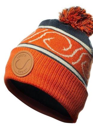 Зимова шапка на флісі з помпоном hook2 фото