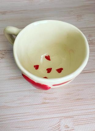 Керамічна чашка ручної роботи «серце»3 фото
