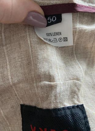 Стильні прямі лляні брюки у смужку yves5 фото