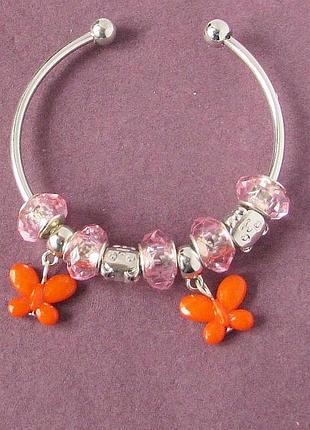 🏵стильний браслет з шармами і підвісками метелики, новий! арт. 6874