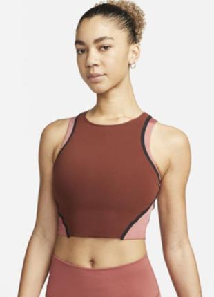 Nike yoga dri-fit luxe майка топ infinalon для йоги кроп топ лиф бра бюст новая оригинал4 фото