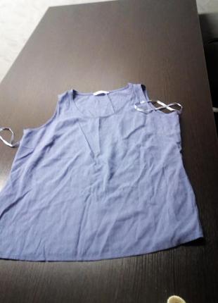 Кофта блуза топ футболка-безрукавка на m-l лавандового цвета