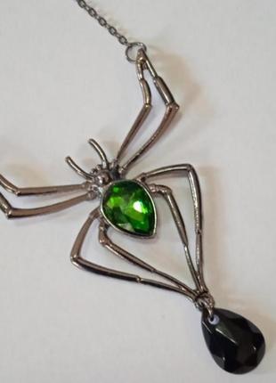 Паук цепочка подвеска кулон в виде паука украшение бижутерия1 фото