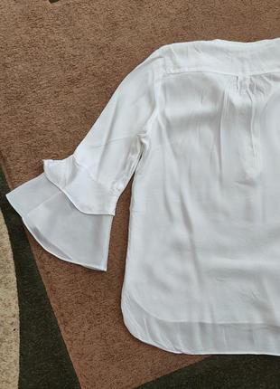 Белая белья блуза блузка рубашка рубашка рубашка с,м размер8 фото