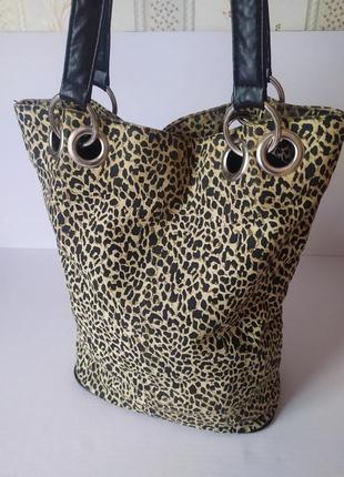 Сумка тигрова з довгими ручками
