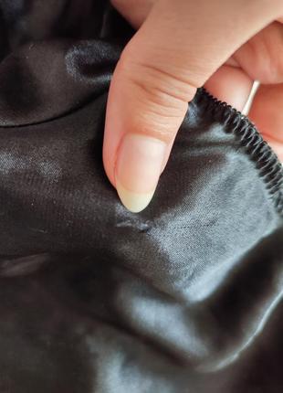 Черный шорты атласные женские пижамные шортики черные7 фото