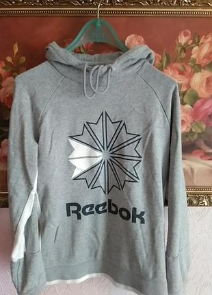 Толстовка reebok ориг. состояние идеальное! пог 54,5см, длина 62см. рукав от горловины 73см.1 фото