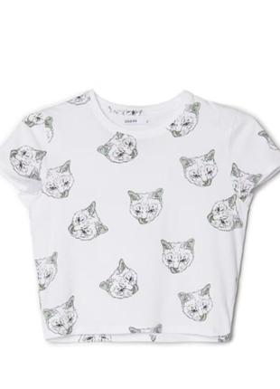 Топ с принтом кота cropp