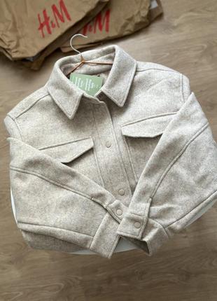 Тепла куртка сорочка оверсайз h&m l xl