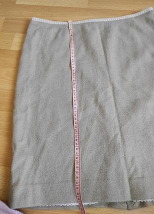 Теплая стильная юбка marc cain 90% virgin wool 10% cashmere оригинал8 фото