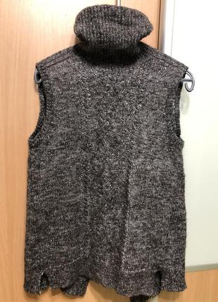 Шикарный теплющий актуальный стильный шерстяной вязаный жилет безрукавка свитер1 фото